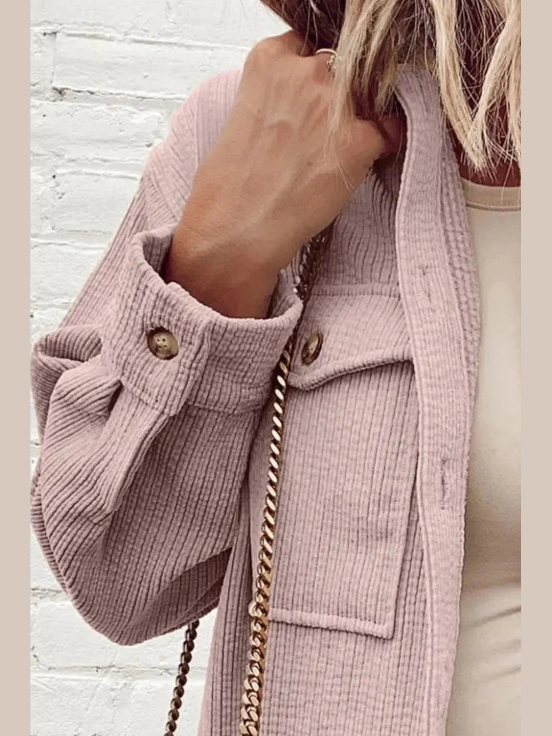 Pocketed Button Up Dropped Shoulder Shacket nicholesgifts