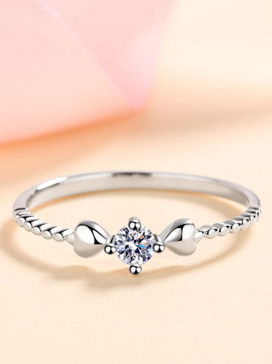 NicholesGifts Women Adored Moissanite Heart 925 Sterling Silver Ring