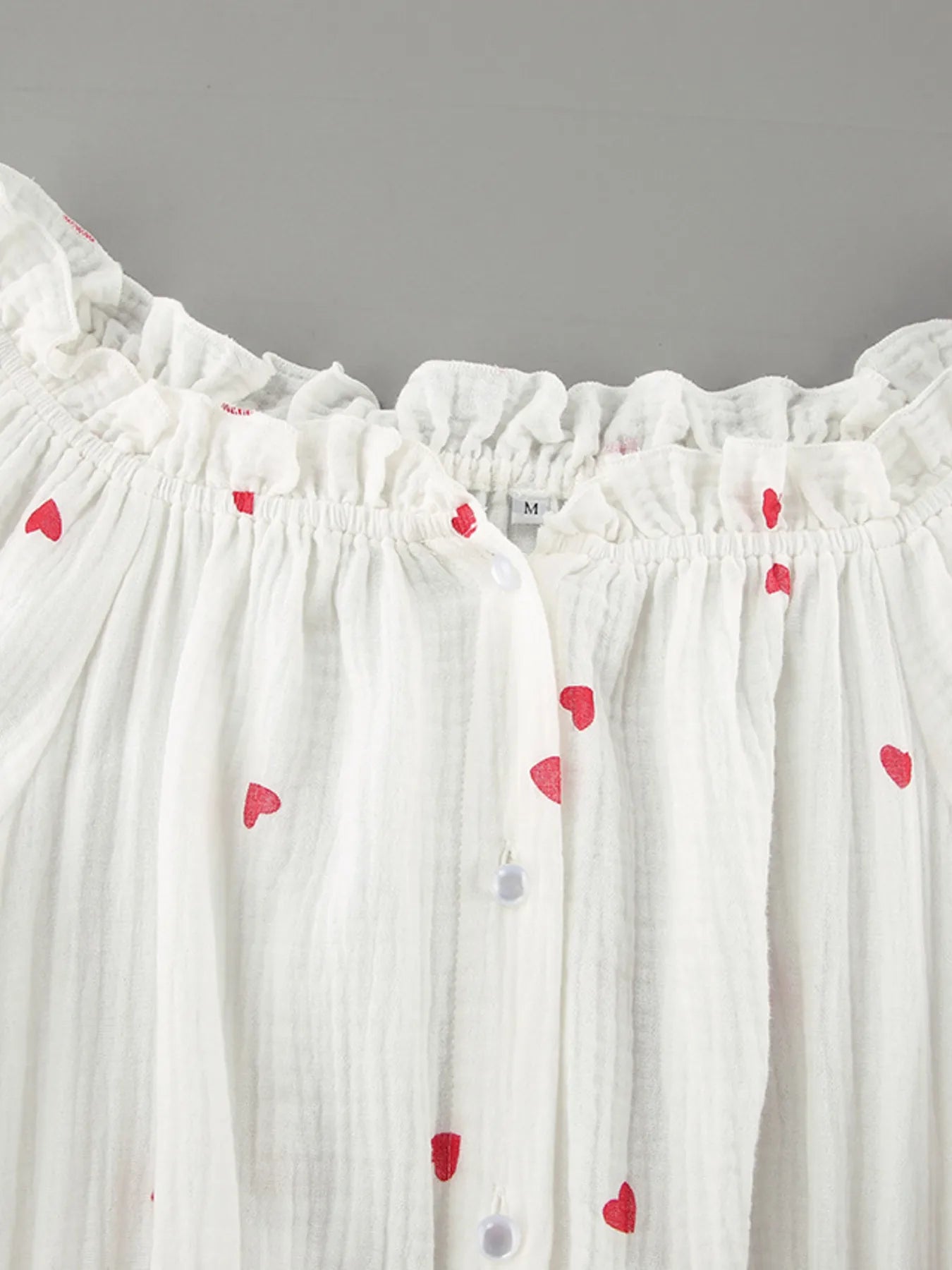 Heart Printed Off-Shoulder Ruffle Mini Dress NicholesGifts