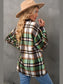 Plaid Pocketed Button Down Shacket nicholesgifts