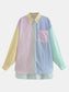 Women Pocketed Color Block Long Sleeve Shirt NicholesGifts