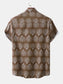 Men's Plus Size Printed Short Sleeve Button Down Shirt nicholesgifts