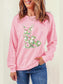 Floral Bunny Round Neck Long Sleeve Sweatshirt nicholesgifts