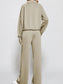 Women Half Zip Long Sleeve Top and Pants Set nicholesgifts