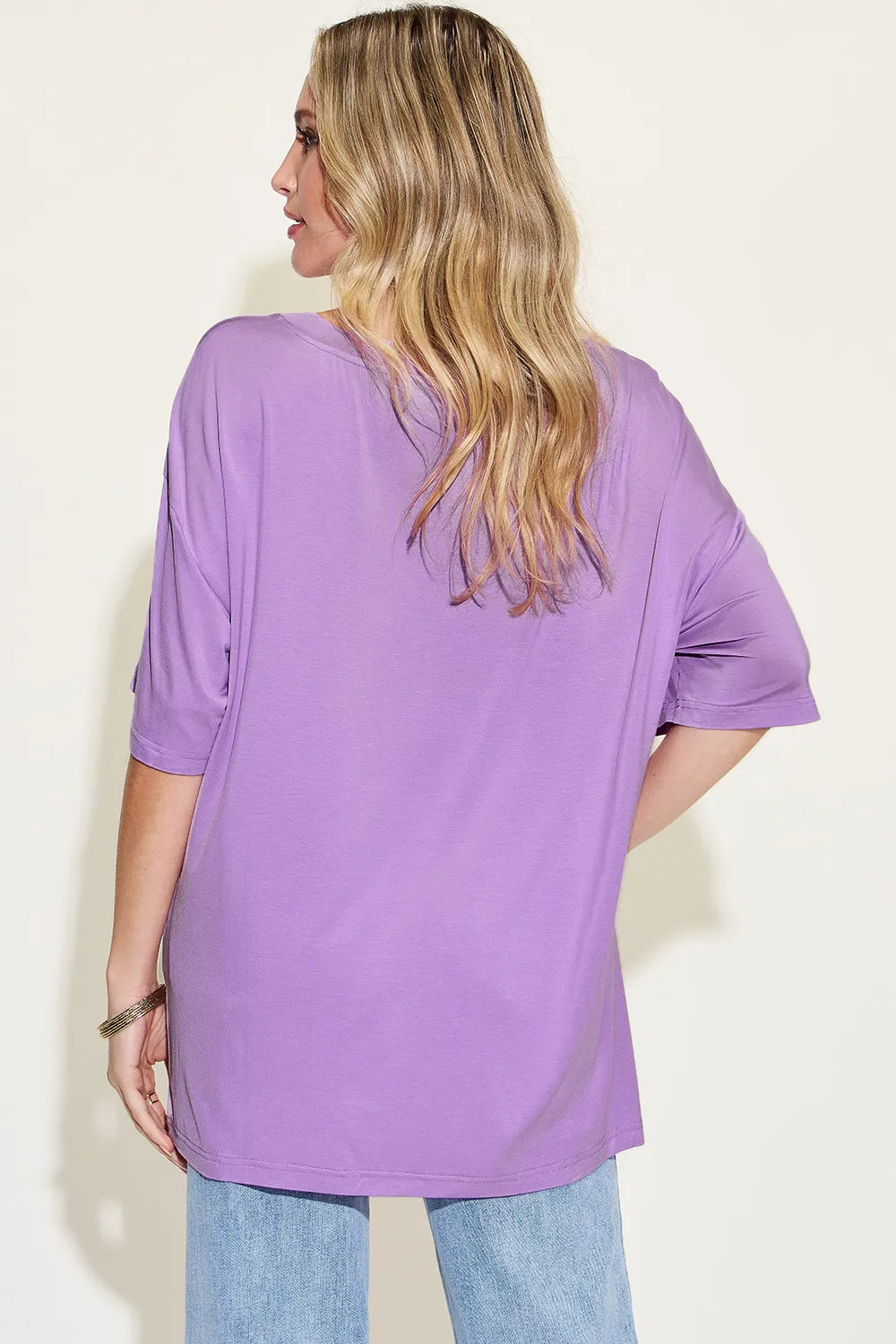Basic Bae Full Size Bamboo V-Neck Drop Shoulder T-Shirt NicholesGifts