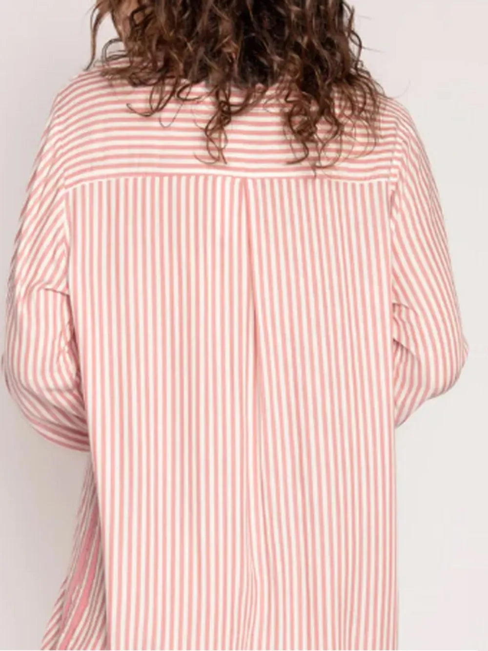 Striped Collared Neck Long Sleeve Top and Shorts Lounge Set nicholesgifts