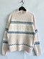 Geometric Mock Neck Dropped Shoulder Sweater nicholesgifts