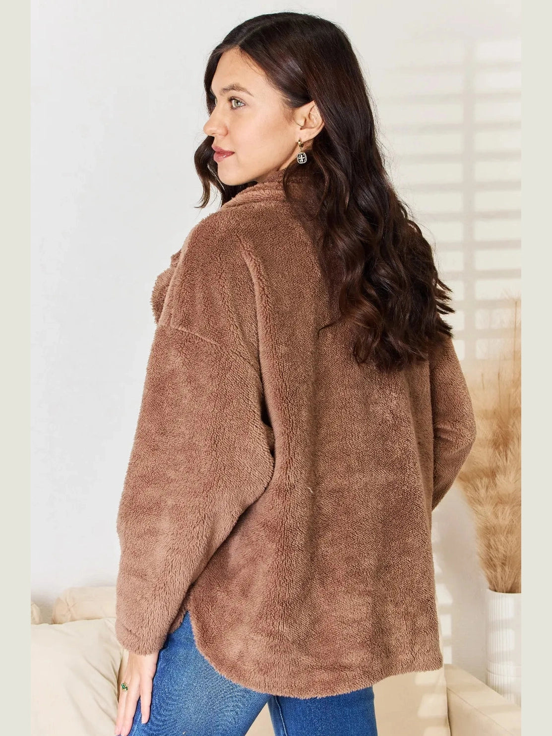 Culture Code Double Breasted Fuzzy Coat nicholesgifts