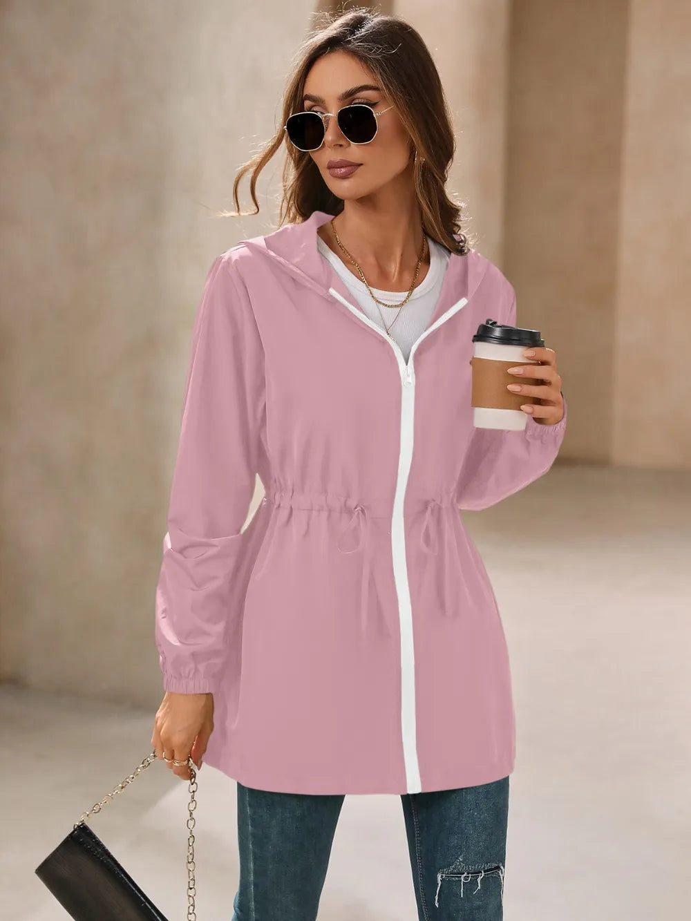 Ivy Lane Outdoor Waterproof Long Sleeve Hooded Windbreaker nicholesgifts