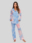 Collared Neck Long Sleeve Loungewear Set with Pockets nicholesgifts