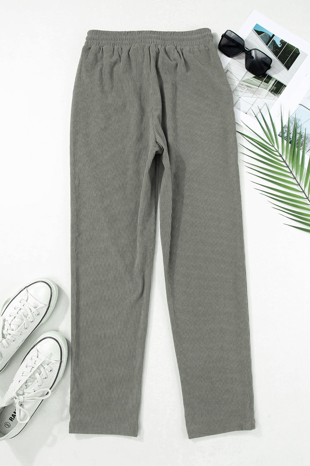 Drawstring Straight Pants with Pockets nicholesgifts