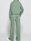 Women Half Zip Long Sleeve Top and Pants Set nicholesgifts