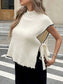 Ribbed Turtleneck Sweater Vest with Contrast Trim nicholesgifts