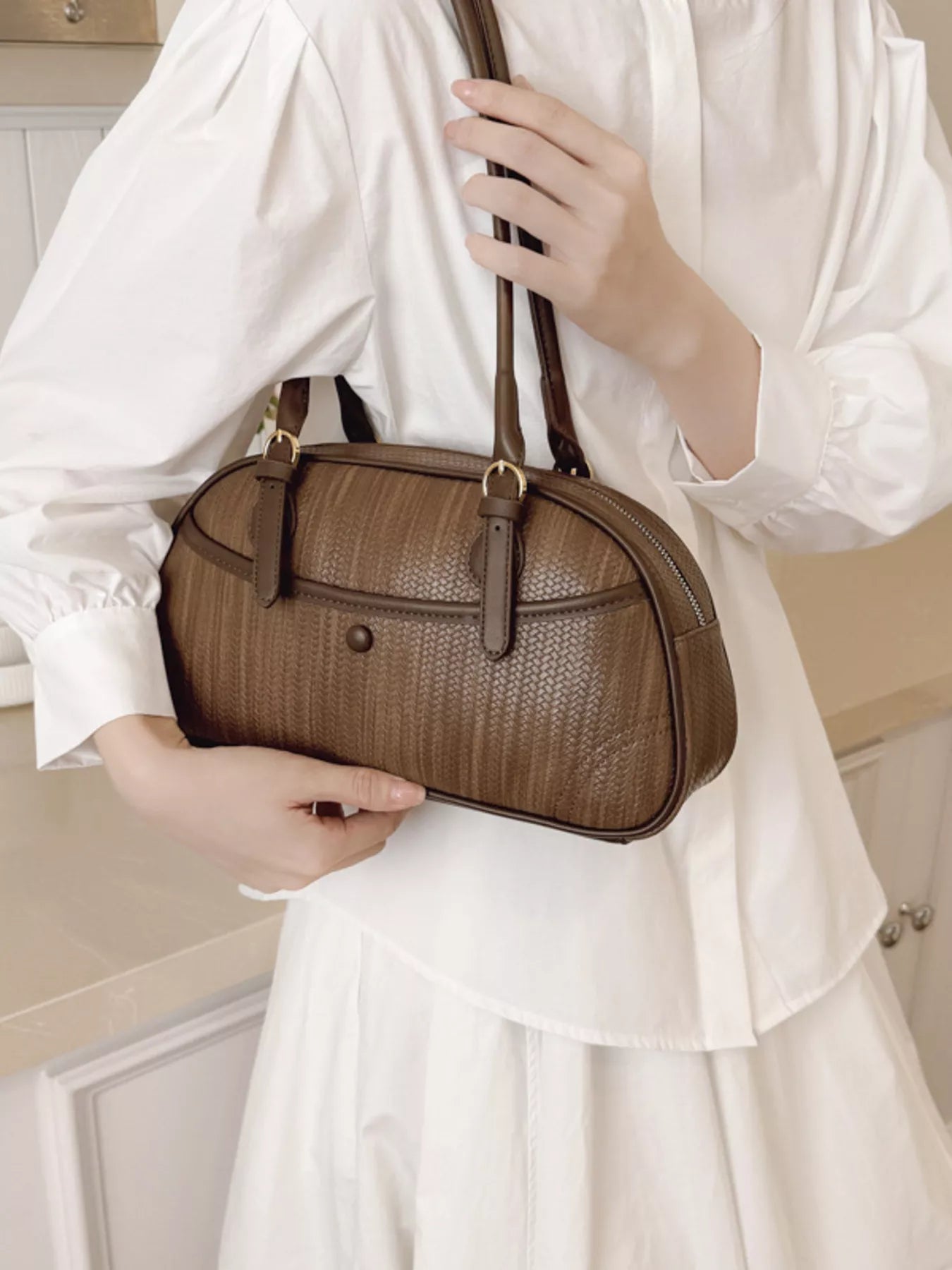Vintage Buckle Shoulder Bag nicholesgifts