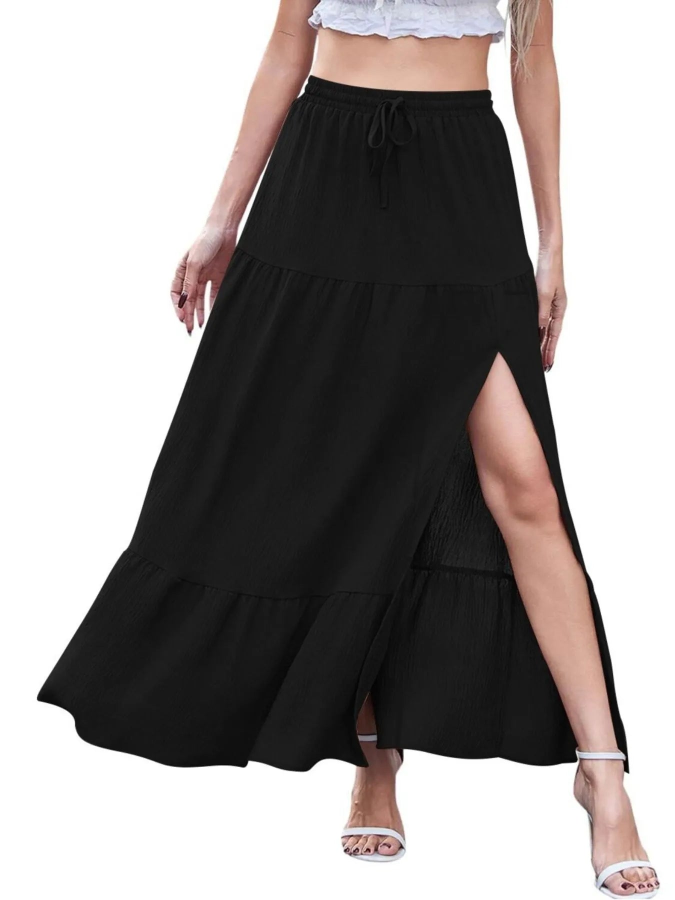 Full Size Slit Maxi Skirt Plus Size nicholesgifts