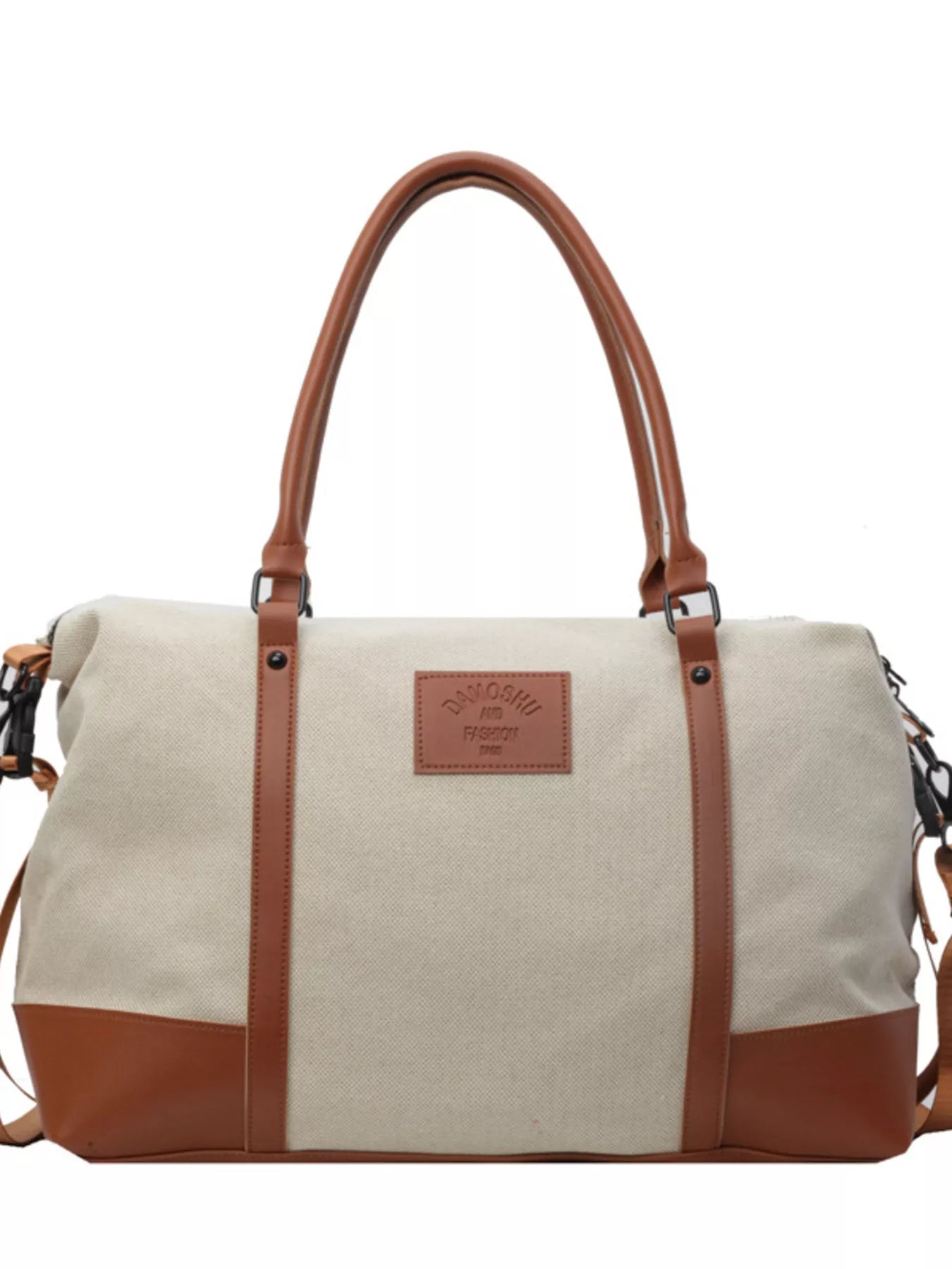 Canvas Leather Trim Travel Bag nicholesgifts
