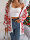 Women Pocketed Open Front Long Sleeve Cardigan nicholesgifts