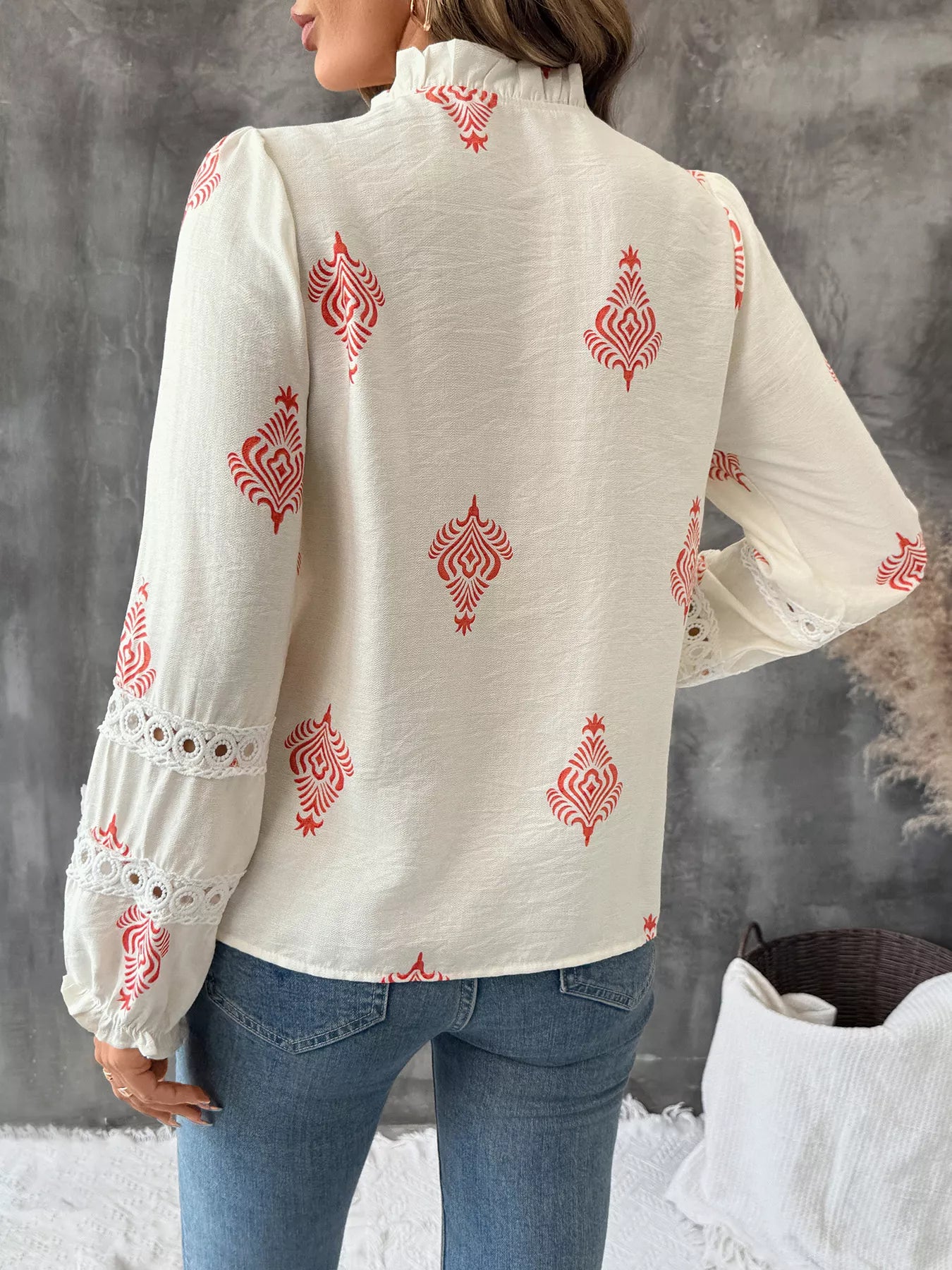 Lace Detail Long Sleeve Shirt