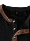 Men's Full Size Casual Henley Short Sleeve Top with Contrast Collar Plus Size nicholesgifts