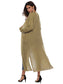 Long Sleeve Open Front Buttoned Cardigan nicholesgifts