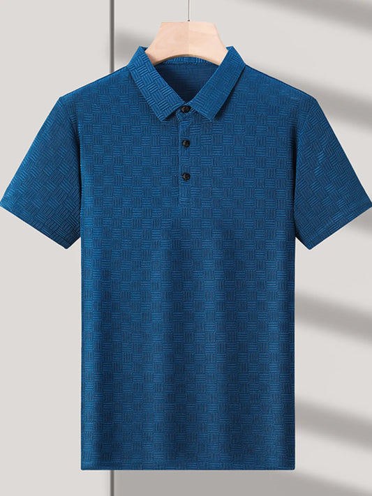 Men's Plus Size Classic Short Sleeve Textured Polo Shirt NicholesGifts