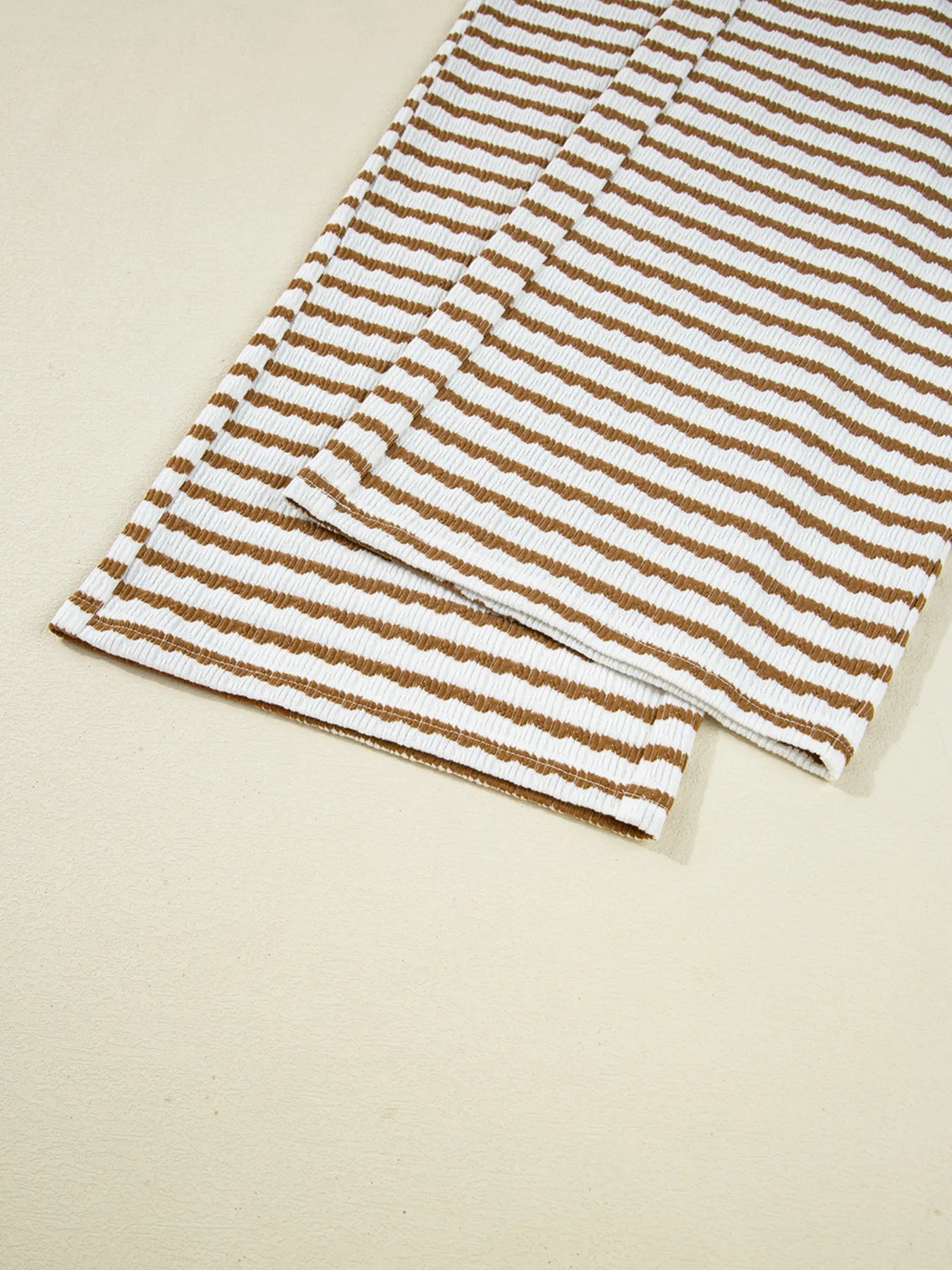 Stripe Collared Top and Drawstring Pant Set Trendsi