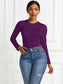 Round Neck Long Sleeve Bodysuit nicholesgifts