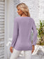 Decorative Button Openwork V-Neck T-Shirt nicholesgifts