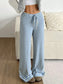 Women Striped Wide Leg Drawstring Pants nicholesgifts