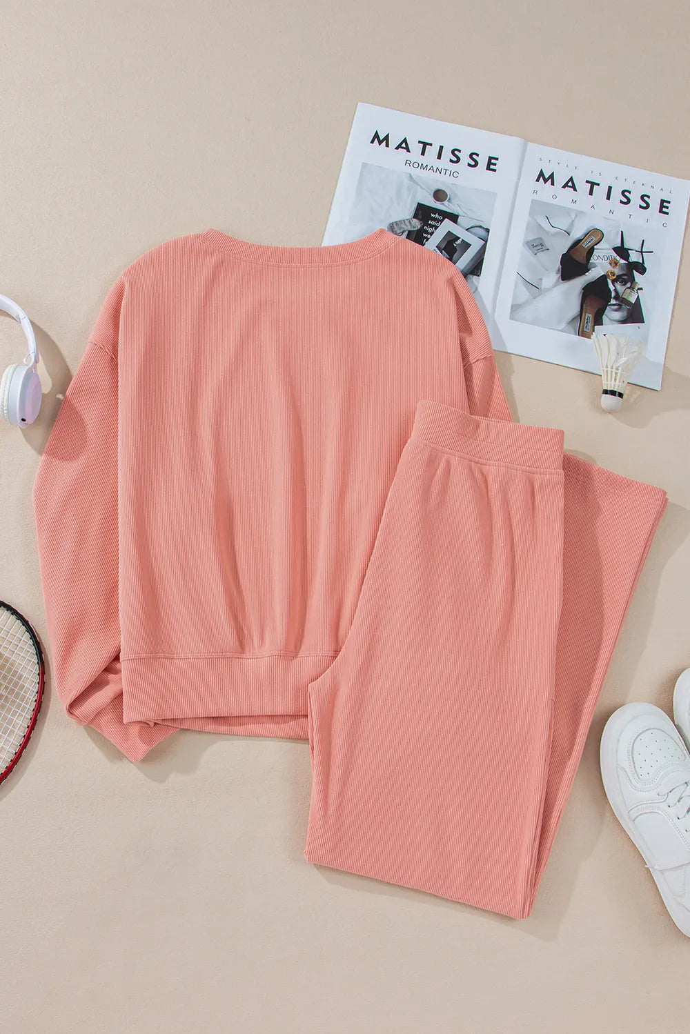 Round Neck Long Sleeve Top and Pants Set NicholesGifts