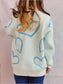Heart Pattern Long Sleeve Sweater nicholesgifts
