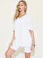 WomeBasic Bae Full Size V-Neck Drop Shoulder Short Sleeve T-Shirt and Shorts Set nicholesgifts