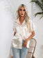 Button Down Collared Neck Short Sleeve Satin Shirt nicholesgifts