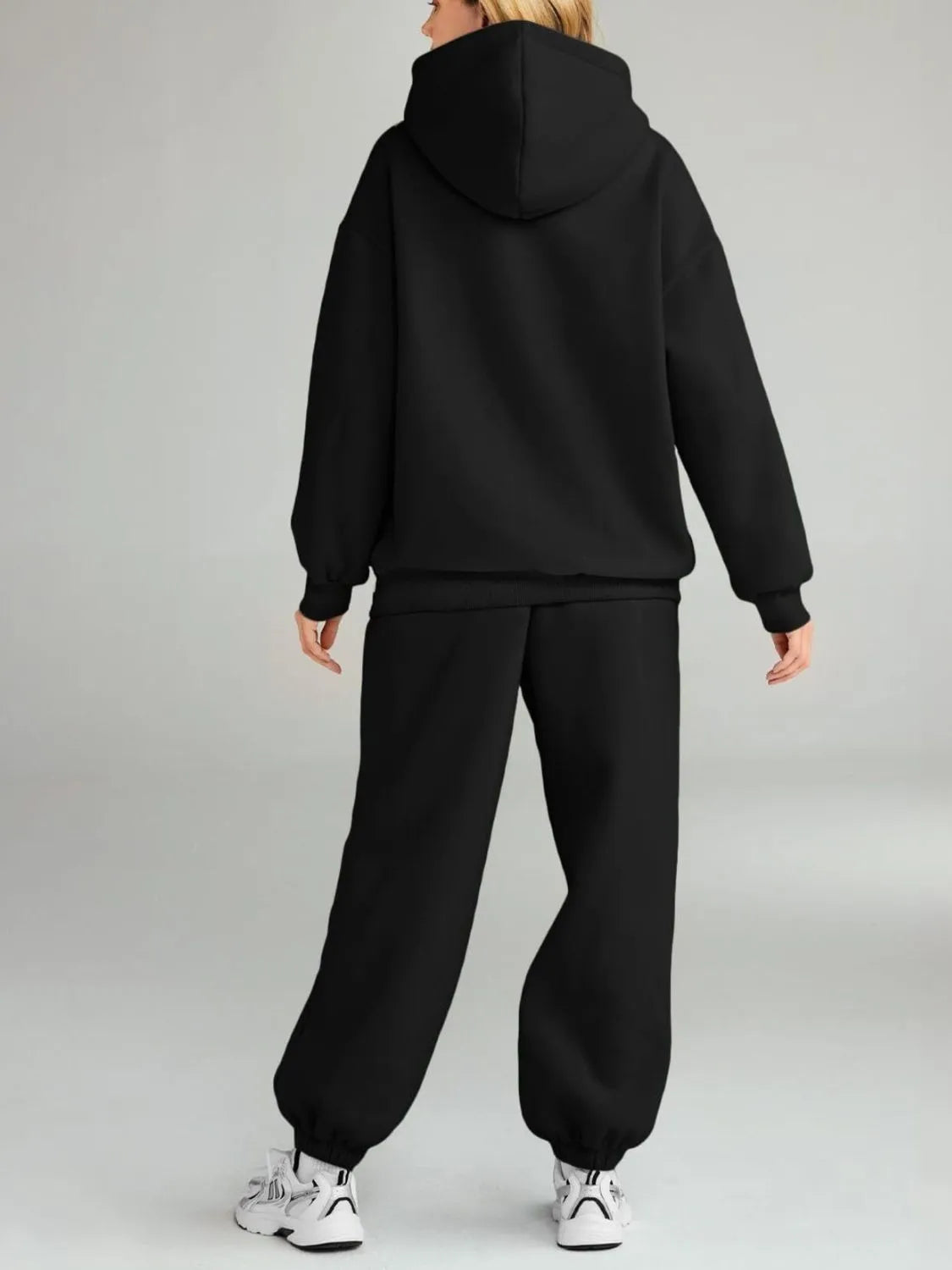Full Size Kangaroo Pocket Hoodie and Joggers Set Plus Size Trendsi