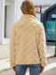 Fuzzy Checkered Zip Up Jacket nicholesgifts
