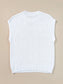 Crochet Flower Round Neck Sweater Vest nicholesgifts