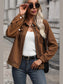 Perfee Textured Zip Up Collared Neck Jacket nicholesgifts