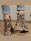 Leopard Print Fur Lined Ankle Boots Trendsi