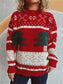 Women Christmas Tree Mock Neck Long Sleeve Sweater nicholesgifts