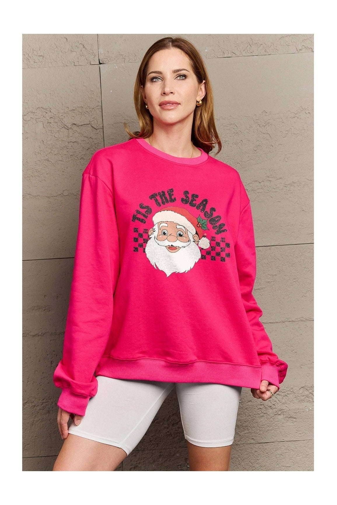 Simply Love Full Size Santa Graphic Long Sleeve Sweatshirt nicholesgifts