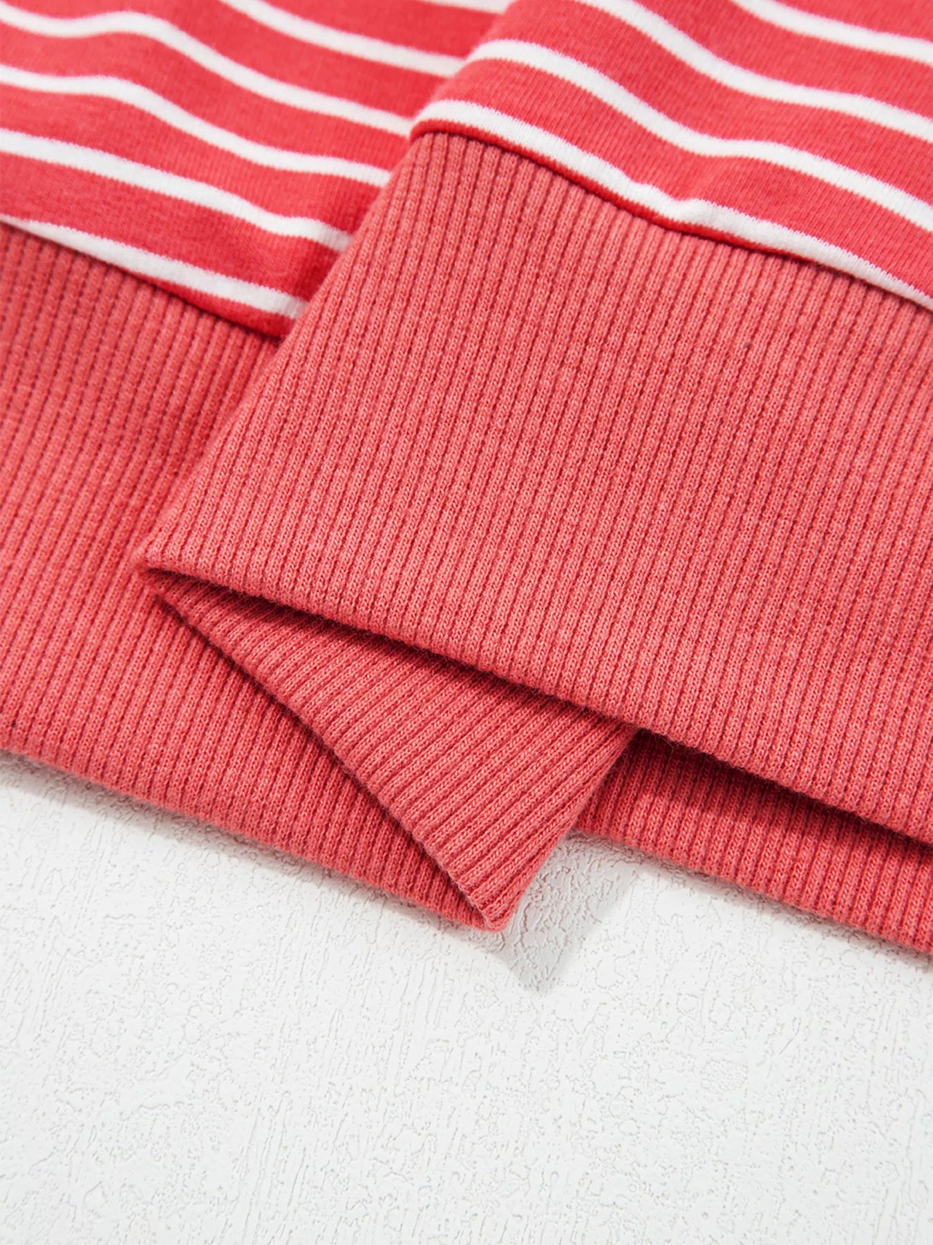 Striped Puff Sleeve Hoodie with Drawstring nicholesgifts