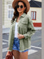 Button Up Pocketed Raw Hem Denim Jacket nicholesgifts