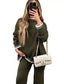 Contrast Trim Round Neck Top and Pants Sweater Set nicholesgifts