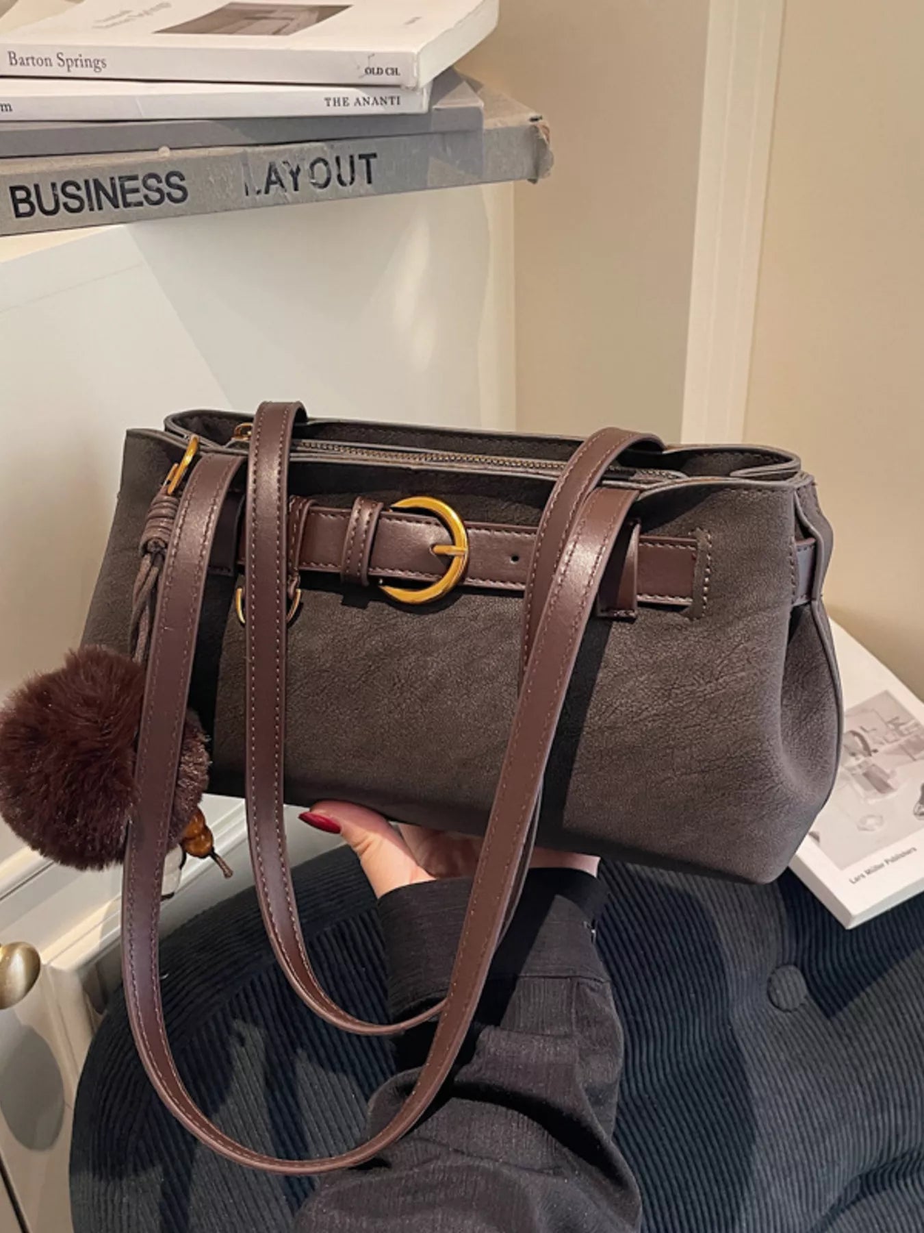 Buckle Decor Shoulder Bag nicholesgifts