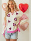Women Valentine’s Day Sequin Heart Pattern Long Sleeve Sweatshirt nicholesgifts