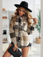 Plaid Button Up Dropped Shoulder Jacket nicholesgifts
