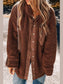 Fuzzy Snap Down Dropped Shoulder Jacket nicholesgifts