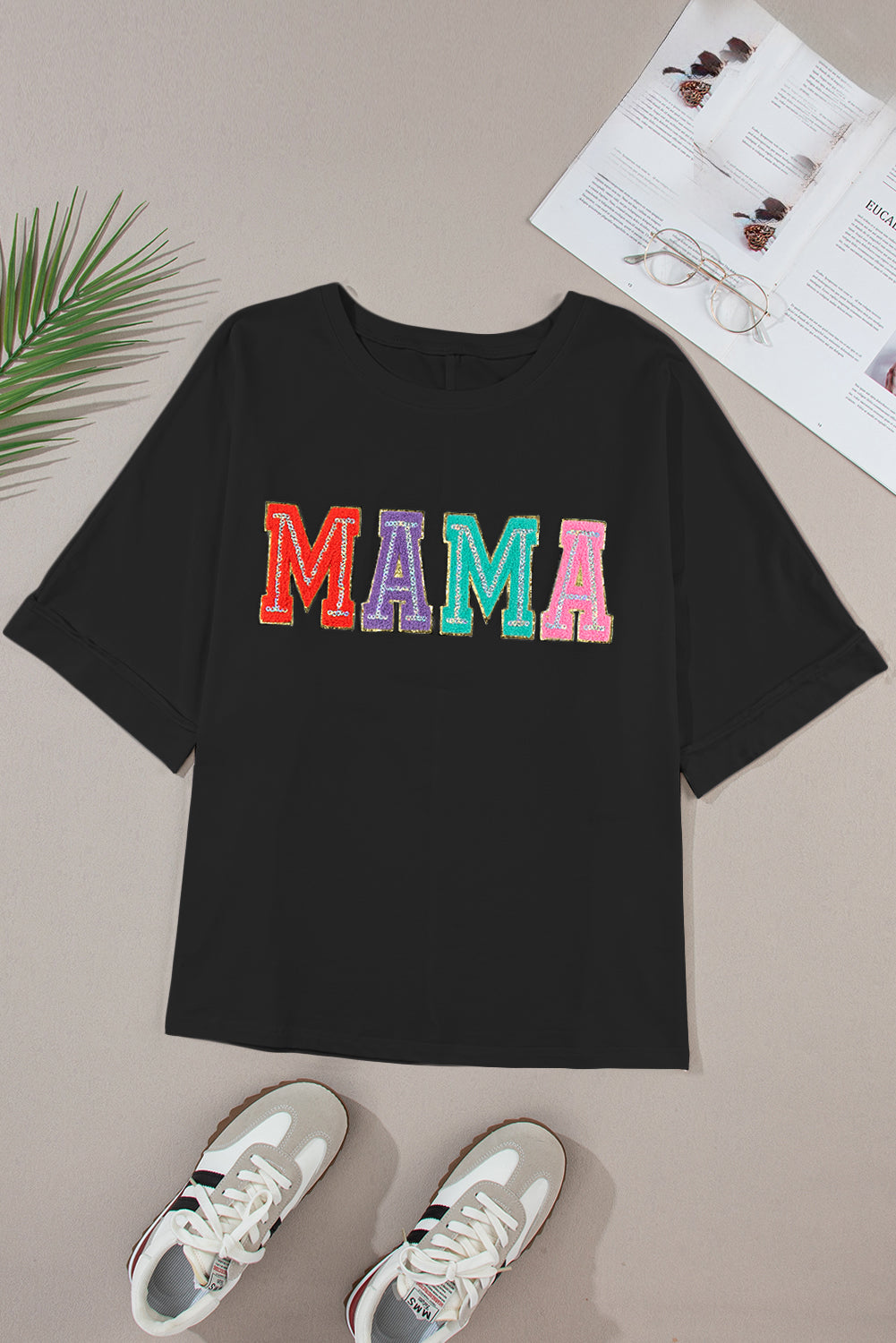 MAMA Round Neck Short Sleeve T-Shirt nicholesgifts