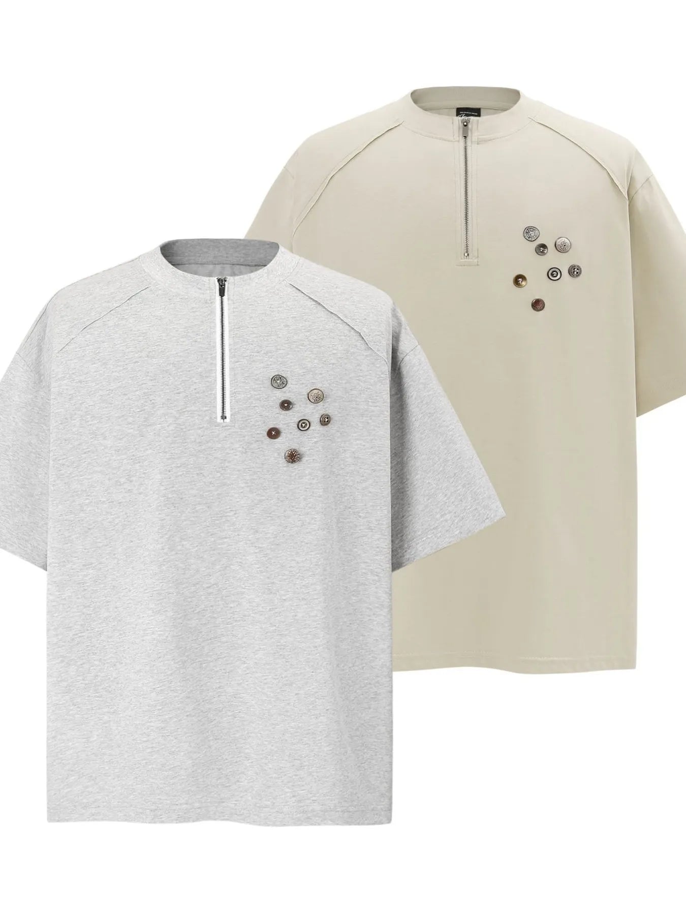 Men's Quarter-Zip Short Sleeve T-Shirt Trendsi