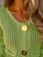 Crochet Button Up Long Sleeve Cardigan nicholesgifts